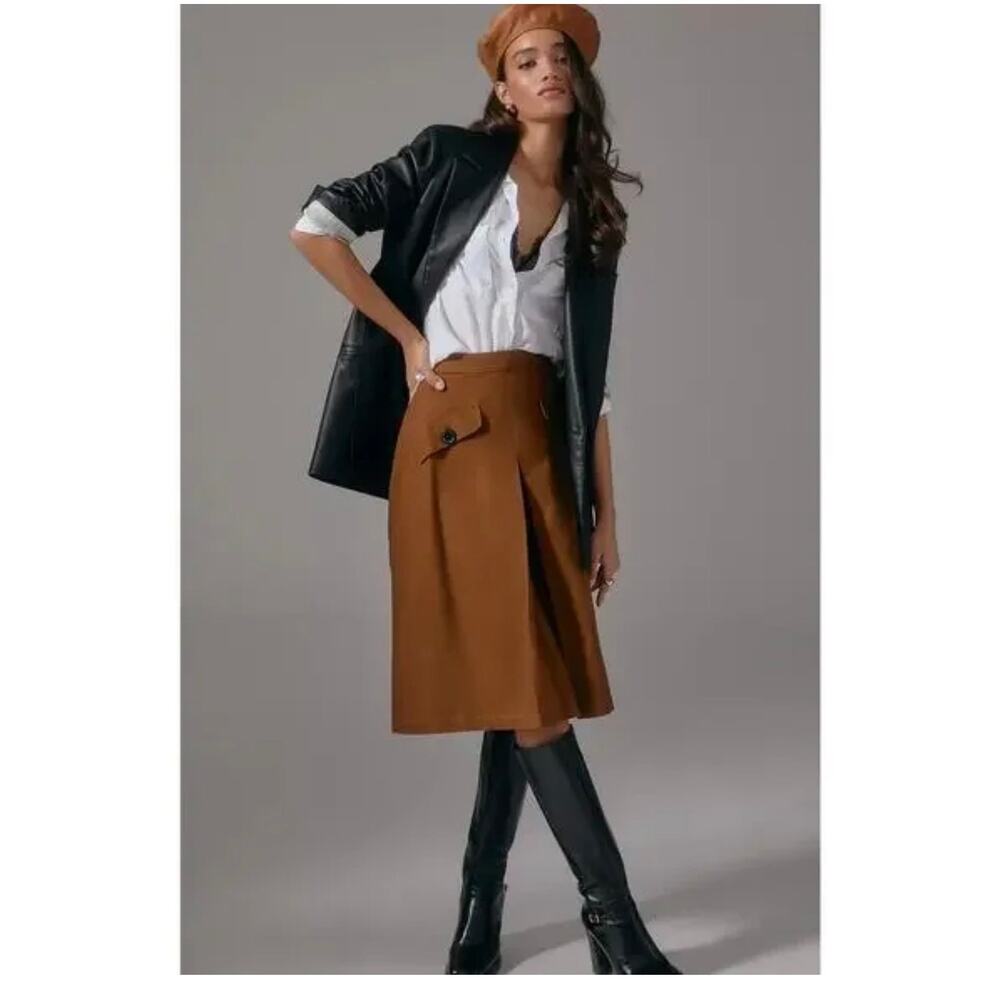 Classic Brown Midi Skirt